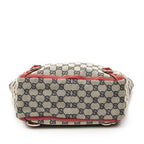 Gucci Small Abbey Dring Tote Beige Red Navy GG Canvas — view 6