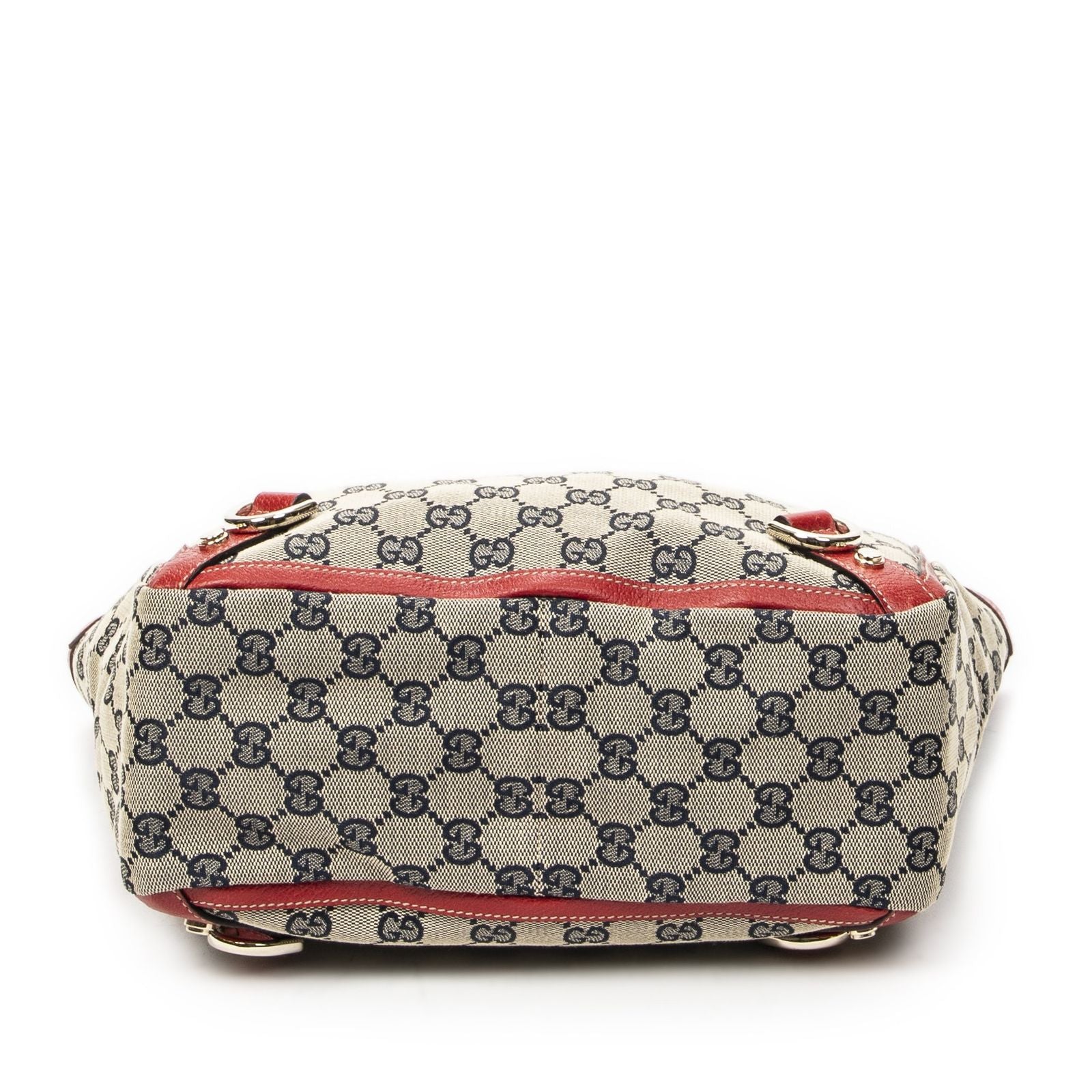 Gucci Small Abbey Dring Tote Beige Red Navy GG Canvas — view 6