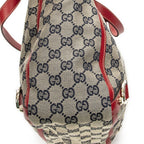 Gucci Small Abbey Dring Tote Beige Red Navy GG Canvas — view 7