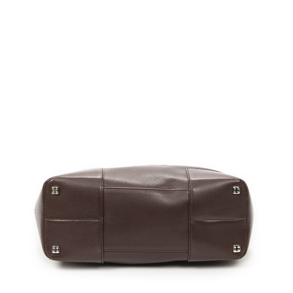 Loeweanagram Tote Dark Brown Calfskin Leather — view 6
