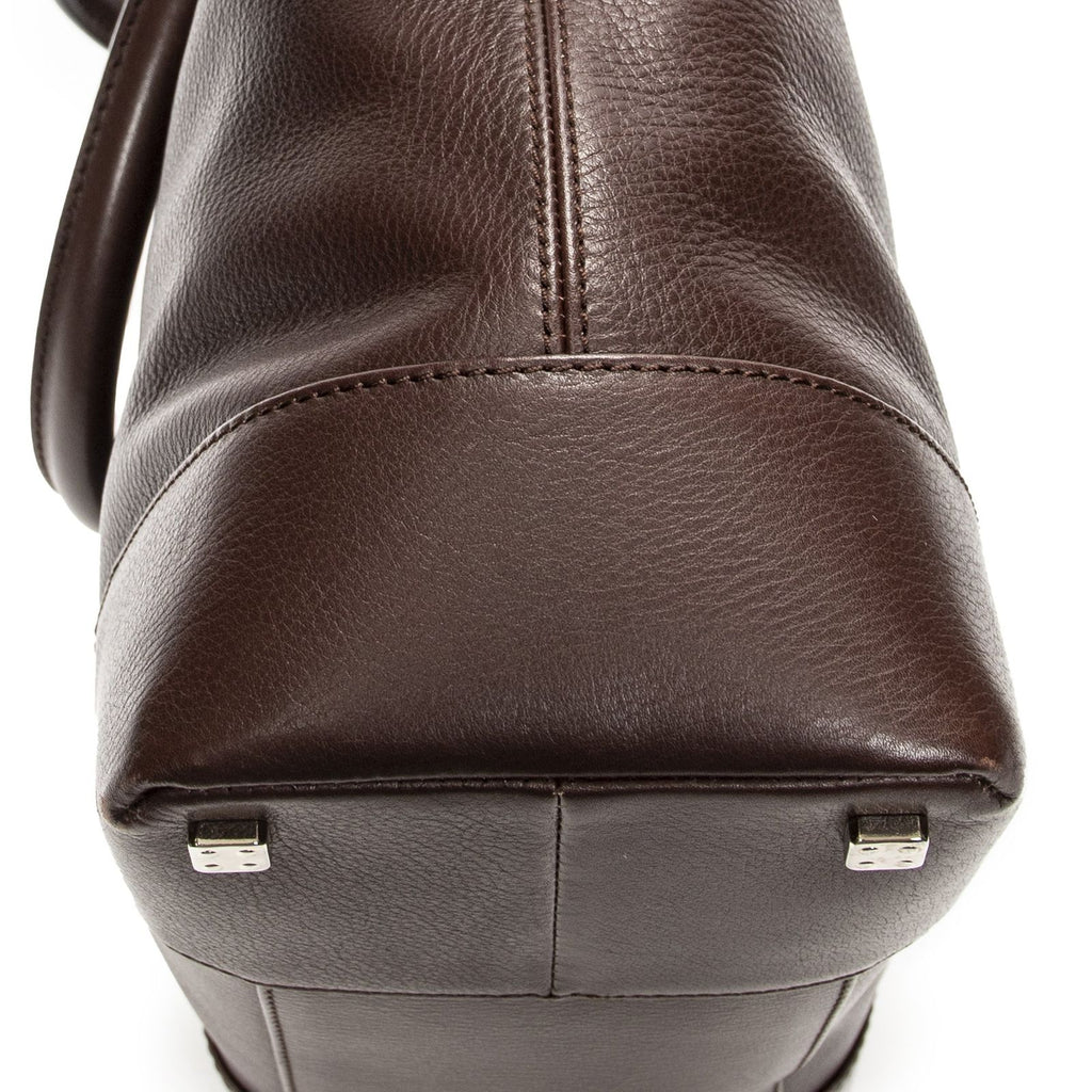 Loeweanagram Tote Dark Brown Calfskin Leather — view 7