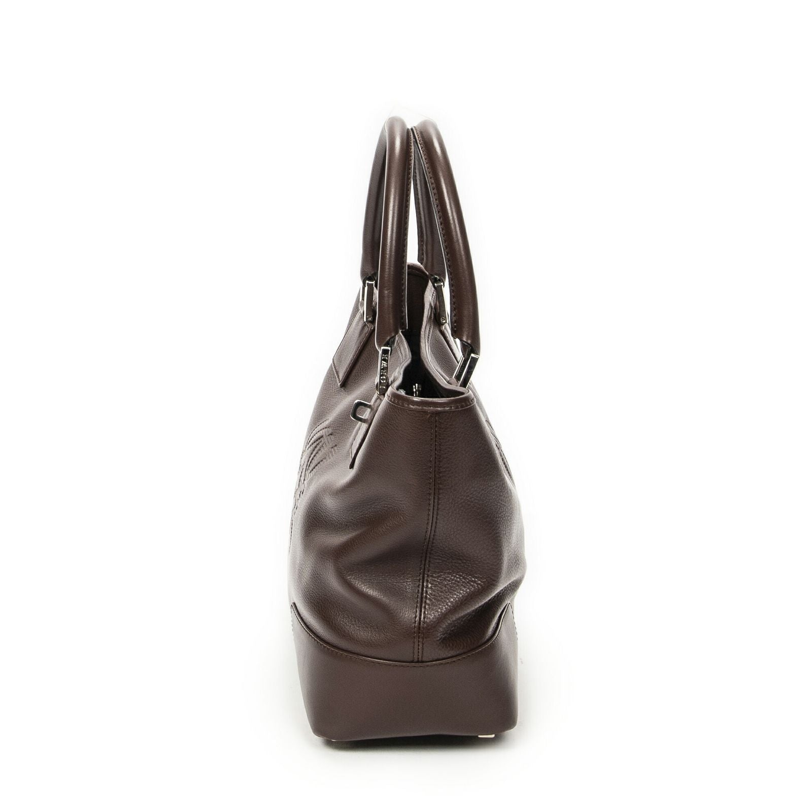 Loeweanagram Tote Dark Brown Calfskin Leather — view 4