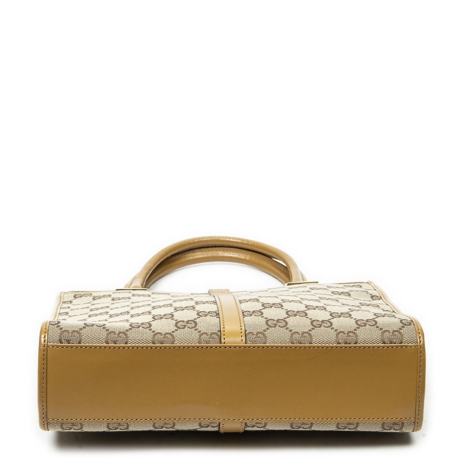 Gucci Square Bardot Tote Beige Yellow GG Canvas — view 6