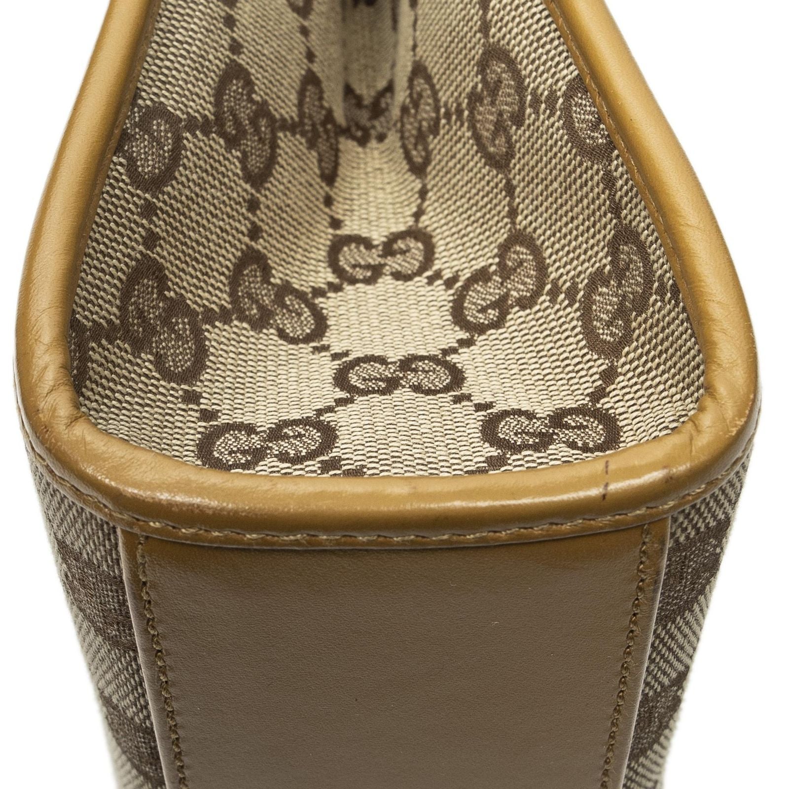 Gucci Square Bardot Tote Beige Yellow GG Canvas — view 8