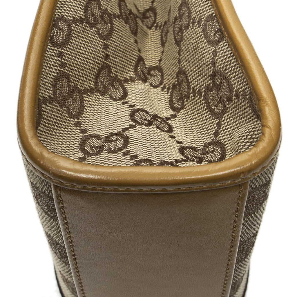 Gucci Square Bardot Tote Beige Yellow GG Canvas — view 7