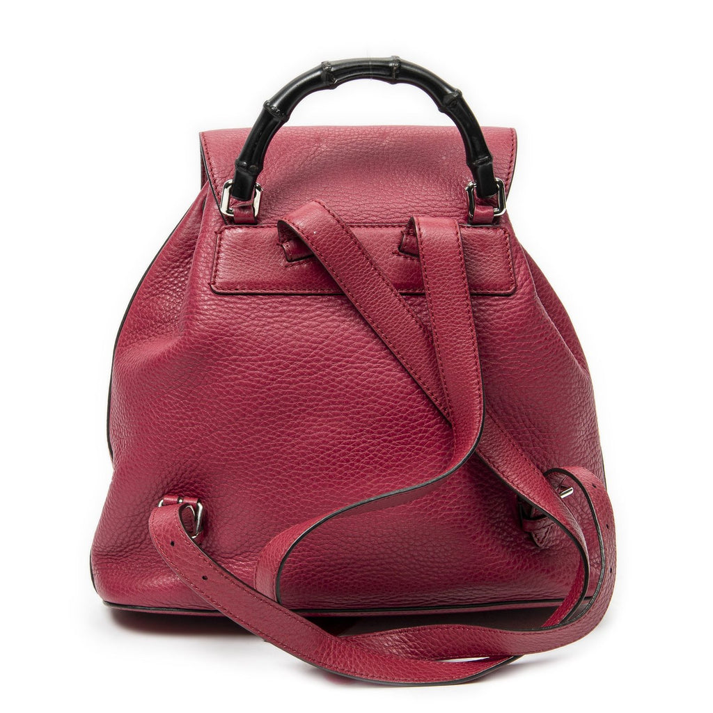 Gucci Bamboo Backpack Tassel Fuschia Calfskin Leather — view 5