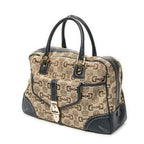 Gucci Large Front Pocket Boston Beige Teal Horsebit Printed Canvas Messenger Bag — view 2