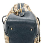 Gucci Large Front Pocket Boston Beige Teal Horsebit Printed Canvas Messenger Bag — view 7