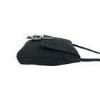 Fendi Zucchino FF Pattern Canvas Leather Shoulder Bag Pochette Crossbody Black — view 6