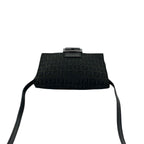 Fendi Zucchino FF Pattern Canvas Leather Shoulder Bag Pochette Crossbody Black — view 4