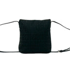 Fendi Zucchino FF Pattern Canvas Leather Shoulder Bag Pochette Crossbody Black — view 3