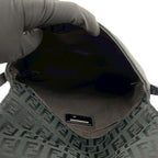 Fendi Zucchino FF Pattern Canvas Leather Shoulder Bag Pochette Crossbody Black — view 9