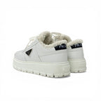 Prada Sneakers Shoes Leather Shearling White Triangle Logo — view 4