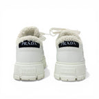 Prada Sneakers Shoes Leather Shearling White Triangle Logo — view 5