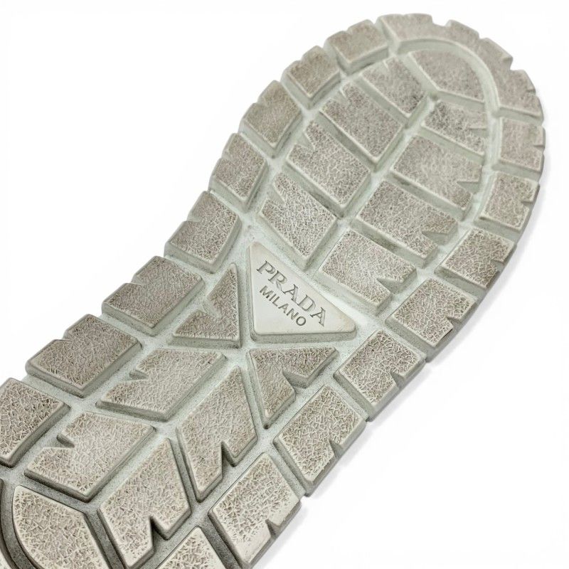 Prada Sneakers Shoes Leather Shearling White Triangle Logo — view 8
