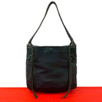 Loewe Fringe Suede Leather Shoulder Bag Tote Black