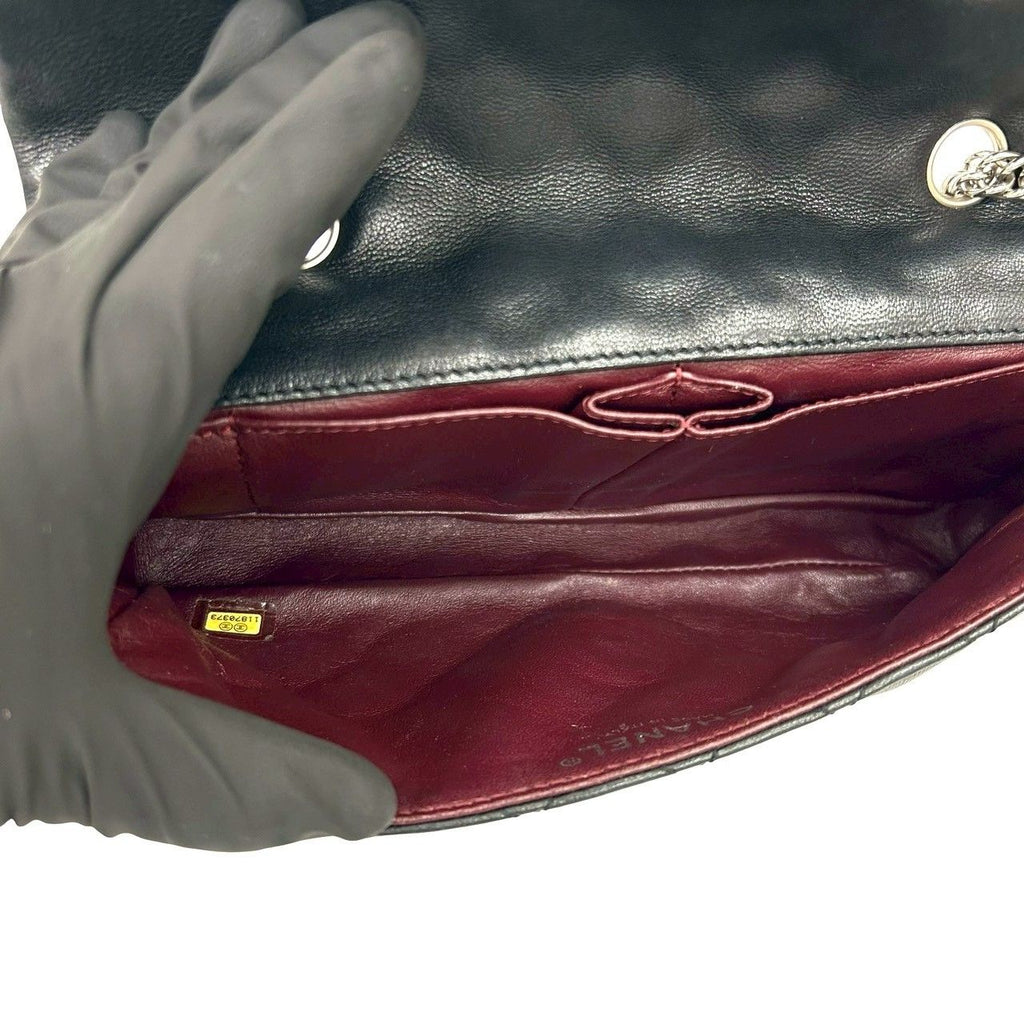Chanel Card Quilted CC Logo Lambskin Chain Shoulder Bag Black — view 9