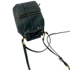 Prada Logo Canvas Leather Drawstring 2-Way Mini Shoulder Bag Black — view 4