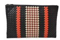 Bottega Veneta Clutch Pouch Intrecciato Nappa Lambskin Black Orange