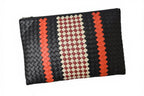 Bottega Veneta Clutch Pouch Intrecciato Nappa Lambskin Black Orange — view 2