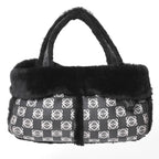 Loewe Handbag Anagram Black Shearling Leather Silver