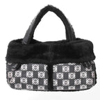 Loewe Handbag Anagram Black Shearling Leather Silver — view 2