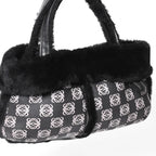 Loewe Handbag Anagram Black Shearling Leather Silver — view 3