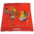 Hermes Scarf Cashmere Blend Carre 140 Horse Pattern Cheval Sur Mon Riding a Red