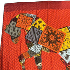 Hermes Scarf Cashmere Blend Carre 140 Horse Pattern Cheval Sur Mon Riding a Red — view 2