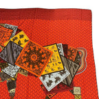 Hermes Scarf Cashmere Blend Carre 140 Horse Pattern Cheval Sur Mon Riding a Red — view 3