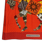 Hermes Scarf Cashmere Blend Carre 140 Horse Pattern Cheval Sur Mon Riding a Red — view 4