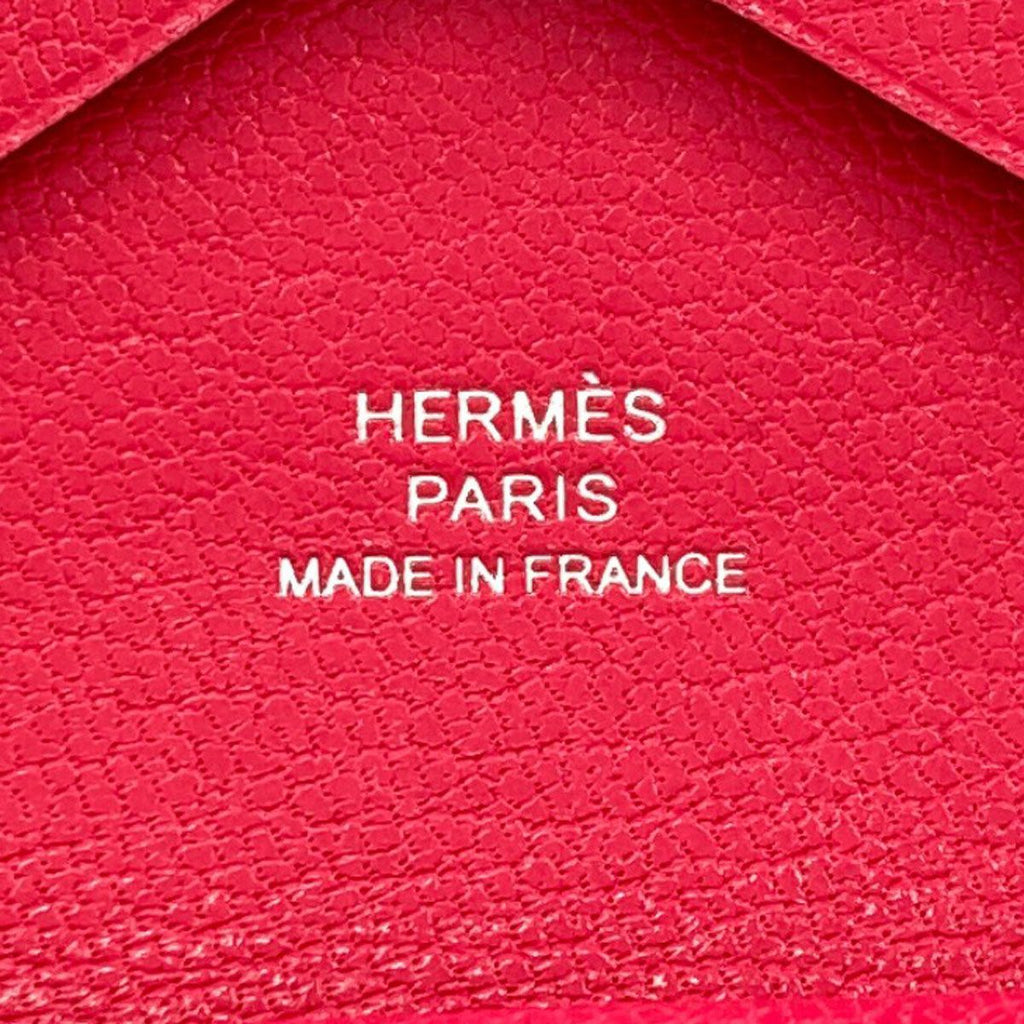 Hermes Calvi Duo Rose Silver Card Case Chevre — view 7