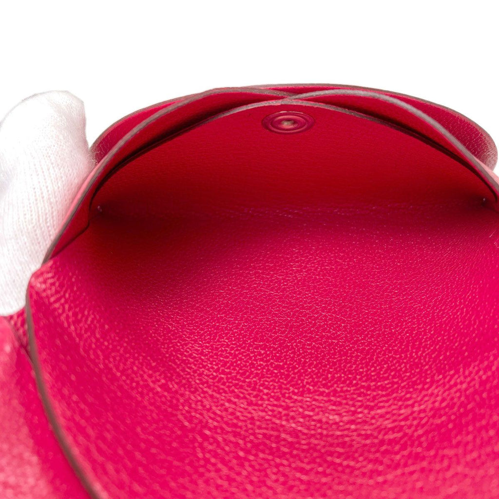 Hermes Calvi Duo Rose Silver Card Case Chevre — view 6
