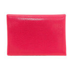 Hermes Calvi Duo Rose Silver Card Case Chevre