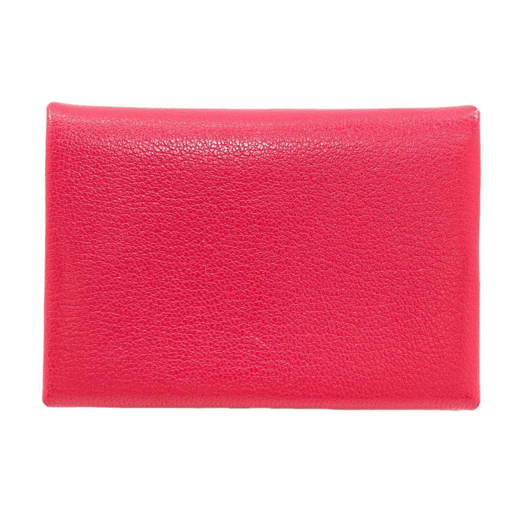 Hermes Calvi Duo Rose Silver Card Case Chevre Sham Kira