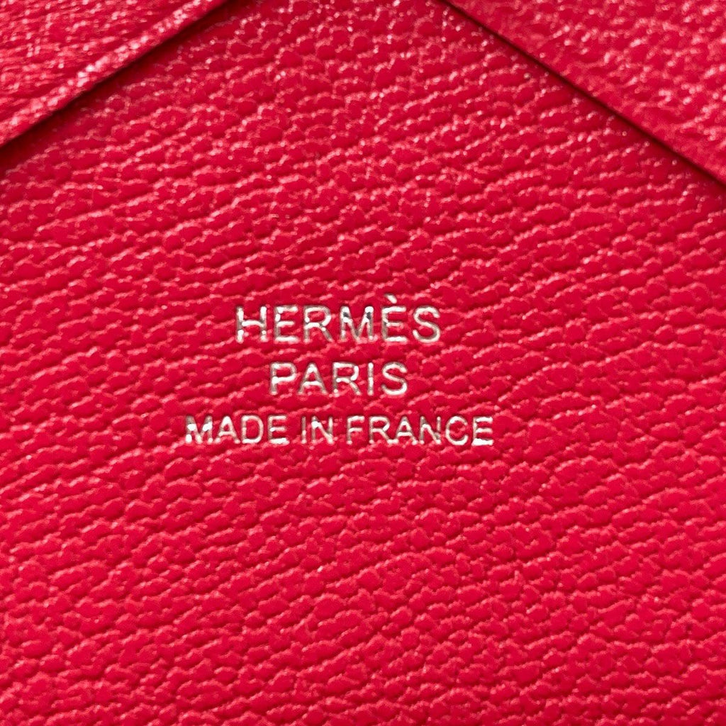 Hermes Calvi Duo Rose Silver Card Case Chevre Sham Kira — view 7
