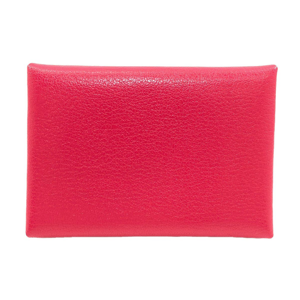 Hermes Calvi Duo Rose Silver Card Case Chevre Sham Kira — view 2