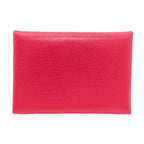 Hermes Calvi Duo Rose Silver Card Case Chevre Sham Kira — view 2