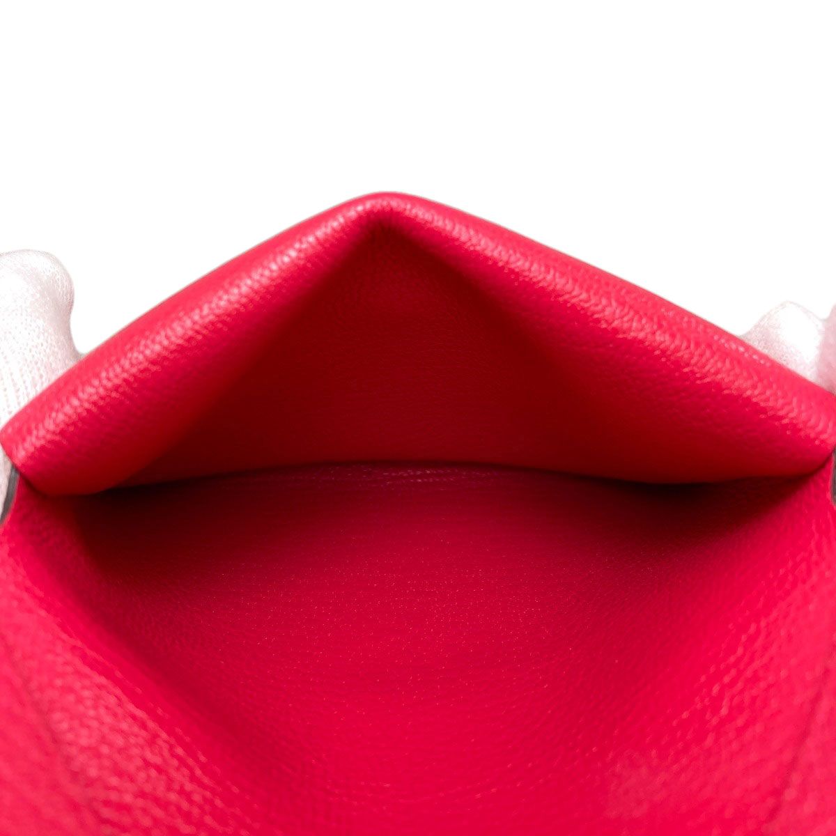 Hermes Calvi Duo Rose Silver Card Case Chevre — view 5