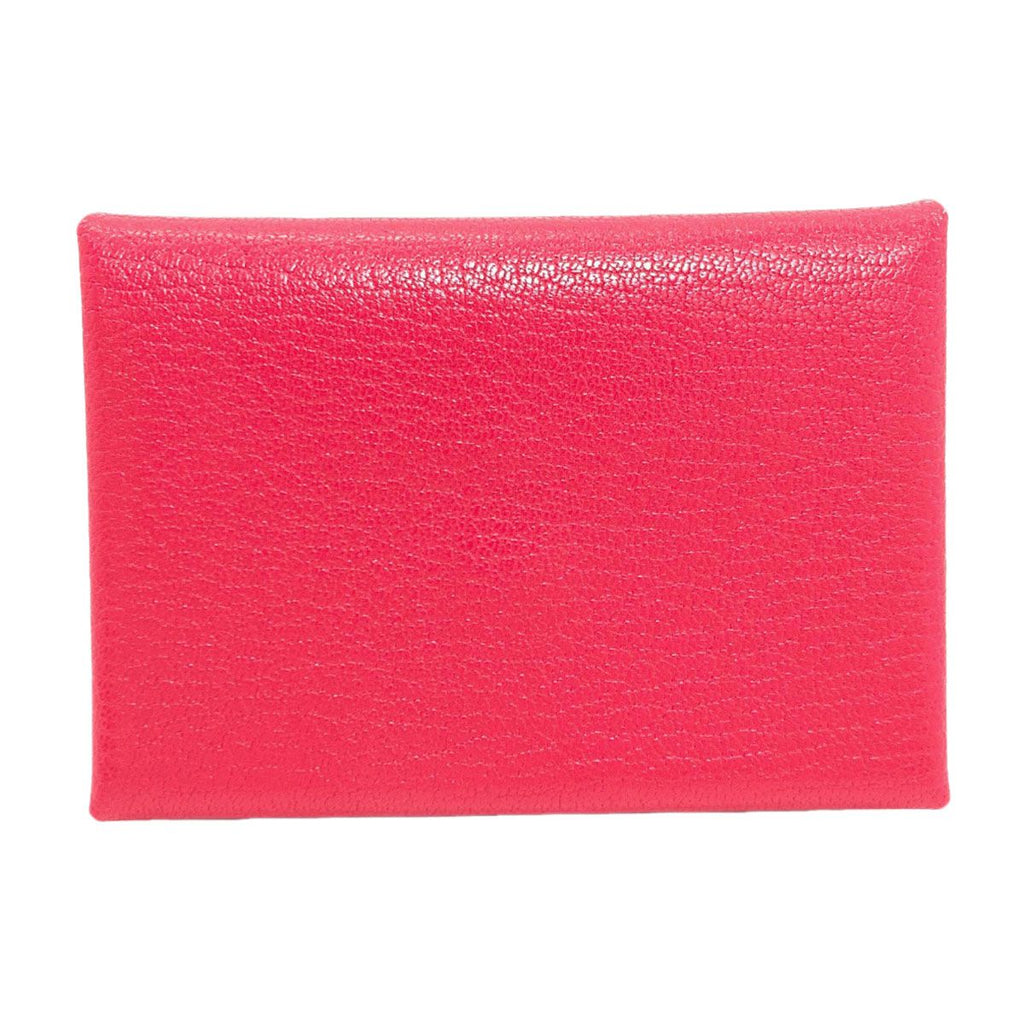 Hermes Calvi Duo Rose Silver Card Case Chevre — view 2