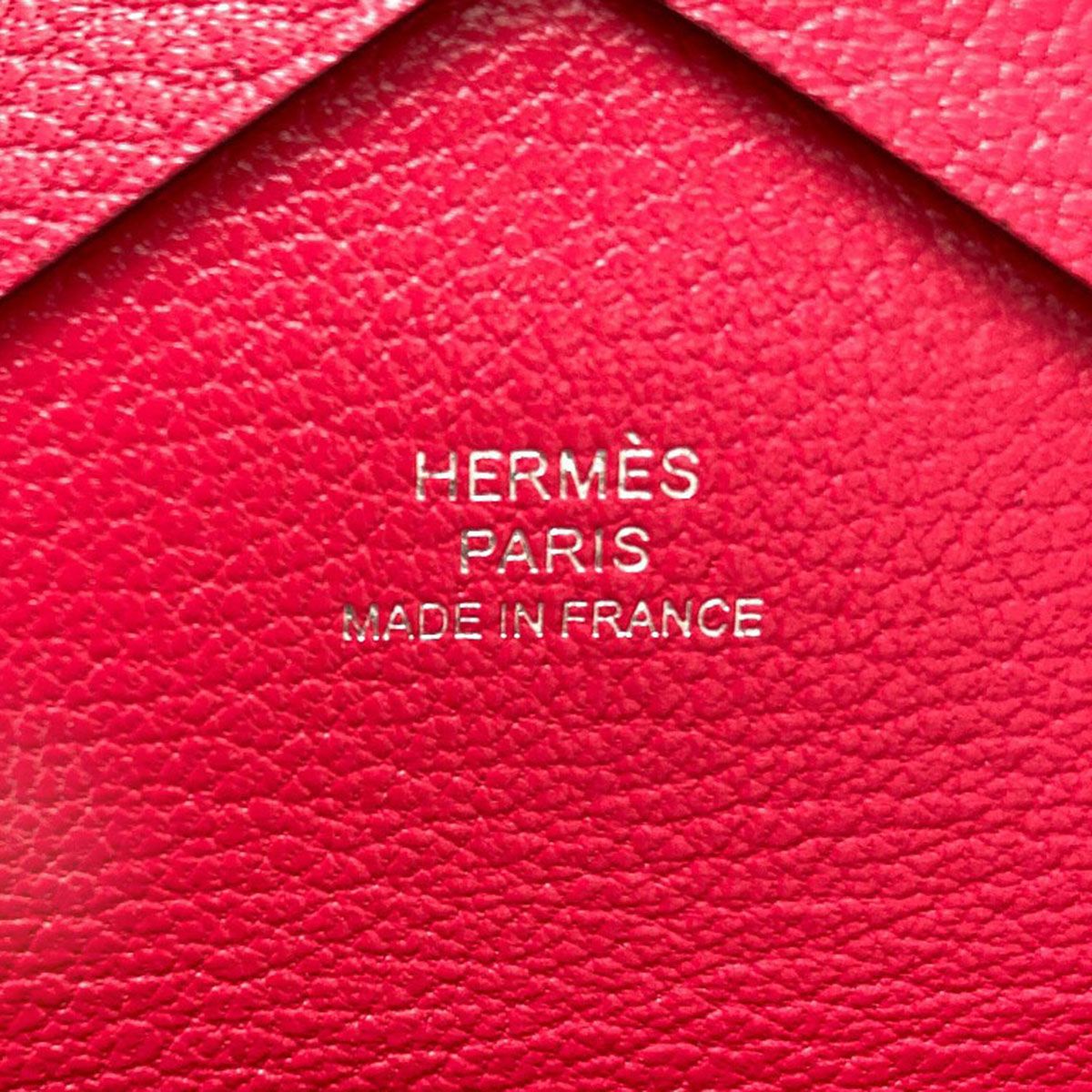 Hermes Calvi Duo Rose Silver Card Case Chevre — view 9