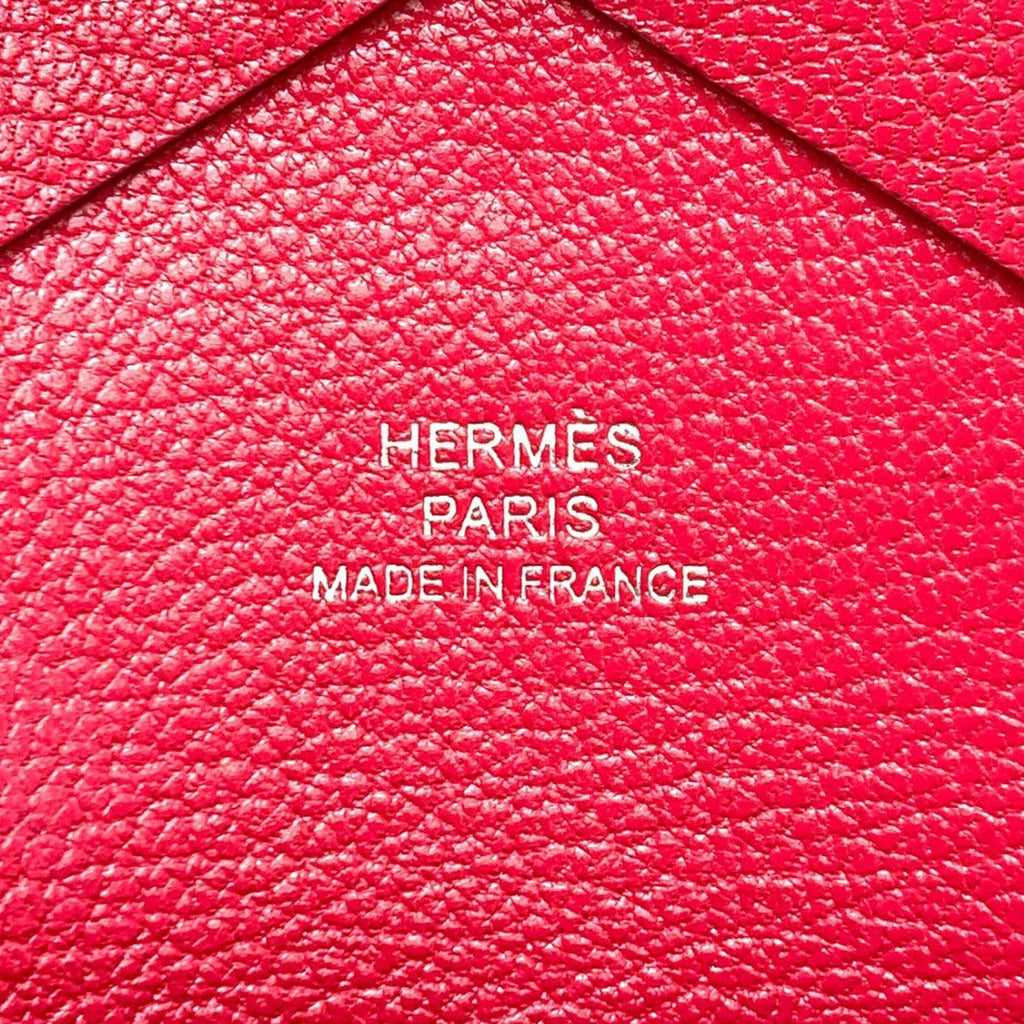 Hermes Calvi Duo Rose Silver Card Case Chevre — view 7