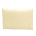 Hermes Calvi Duo Verso Nata Jaune Poussin Silver Card Case Epsom — view 2