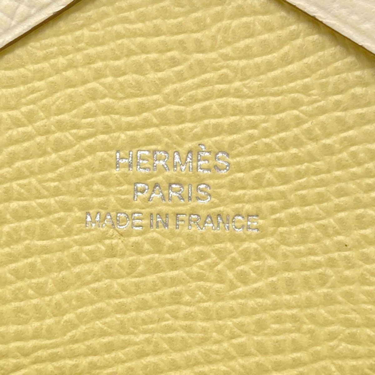 Hermes Calvi Duo Verso Nata Jaune Poussin Silver Card Case Epsom — view 7