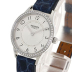 Hermes Slim Diamond Watch SS Leather — view 3