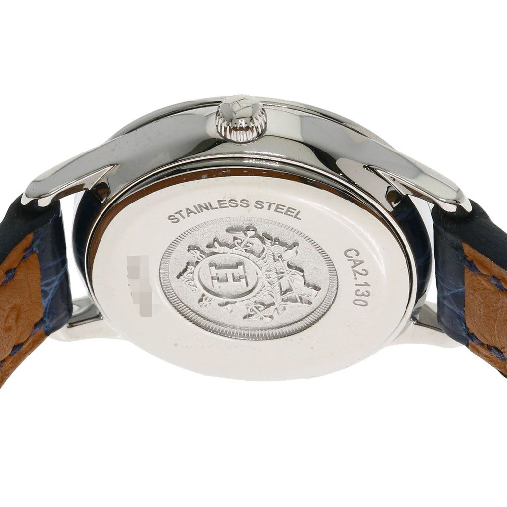 Hermes Slim Diamond Watch SS Leather — view 7