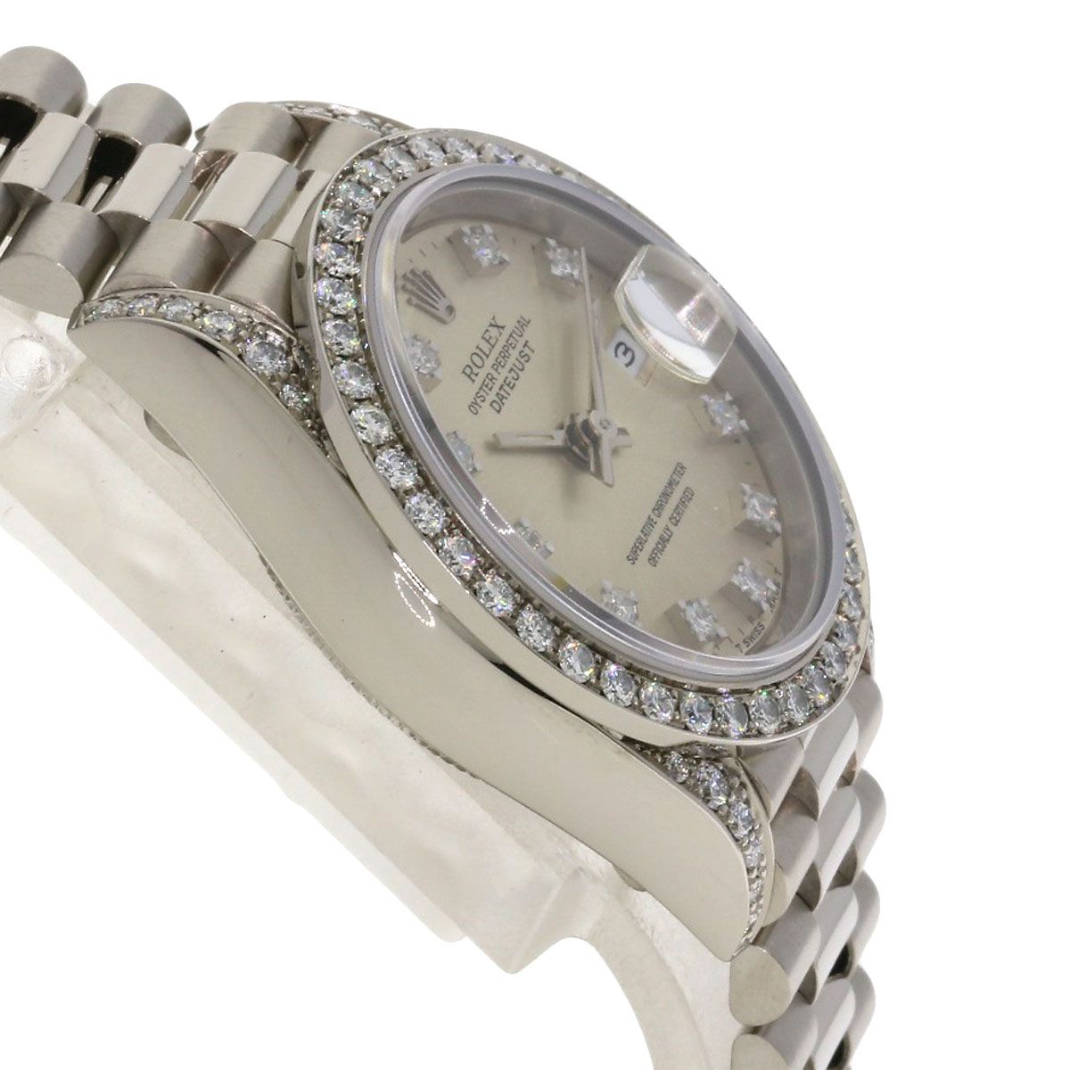 Rolex Datejust Diamond Watch 18k White Gold — view 6