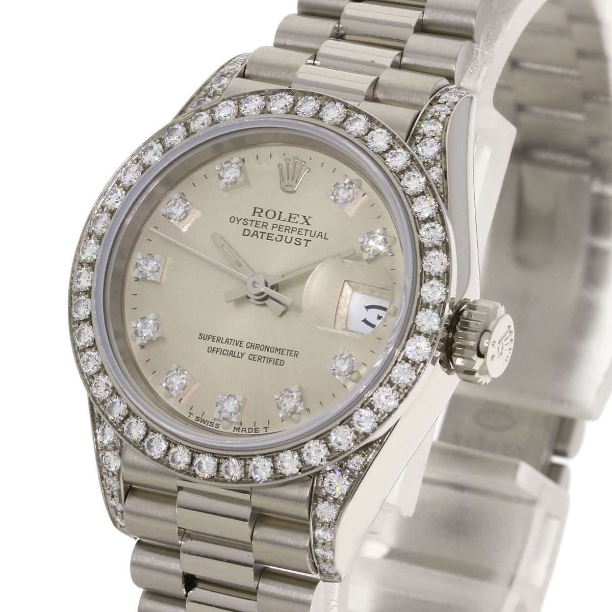 Rolex Datejust Diamond Watch 18k White Gold — view 3