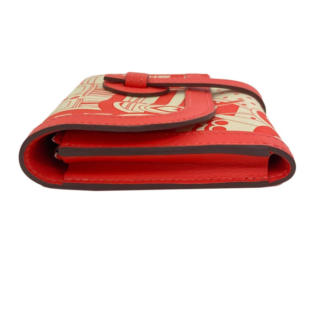 Hermes Avec Soie Silver Bifold Wallet Silk — view 3
