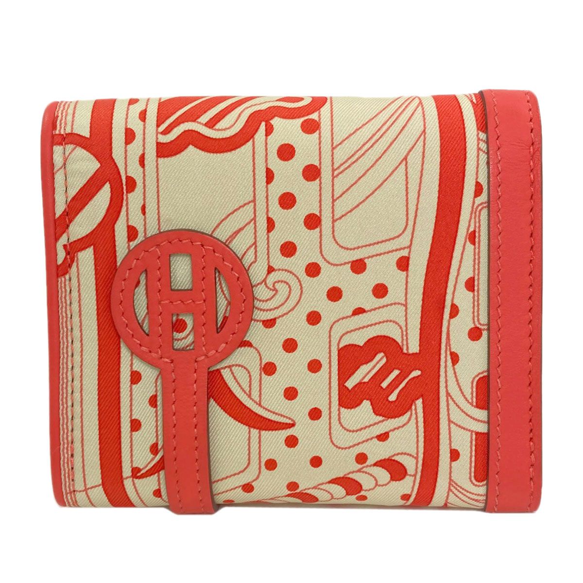 Hermes Avec Soie Silver Bifold Wallet Silk — view 2